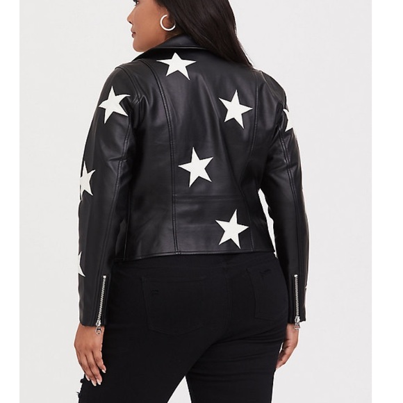 Torrid Star Faux Leather Jacket NWT - Picture 4 of 6